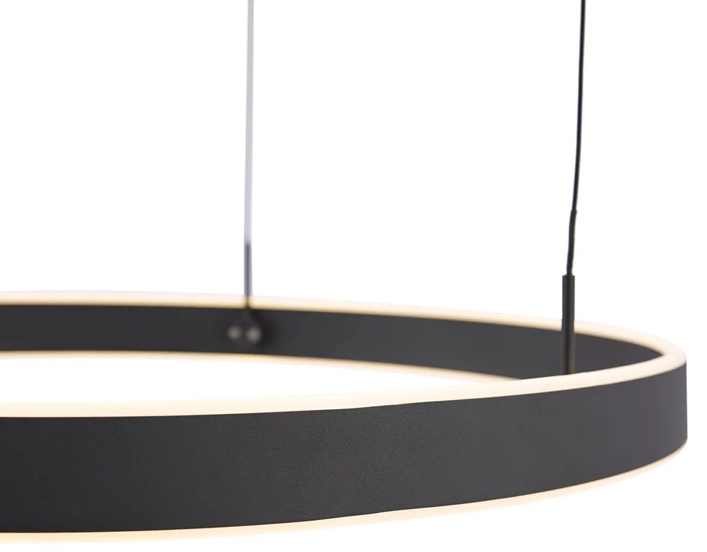 Designerska lampa wisząca czarna z 3-stopniową regulacją ściemniania - Titmus Nowoczesny Oswietlenie wewnetrzne