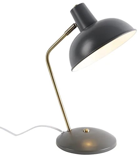 Lampa stołowa w stylu Retro, szara z brązem - Milou Nowoczesny Oswietlenie wewnetrzne
