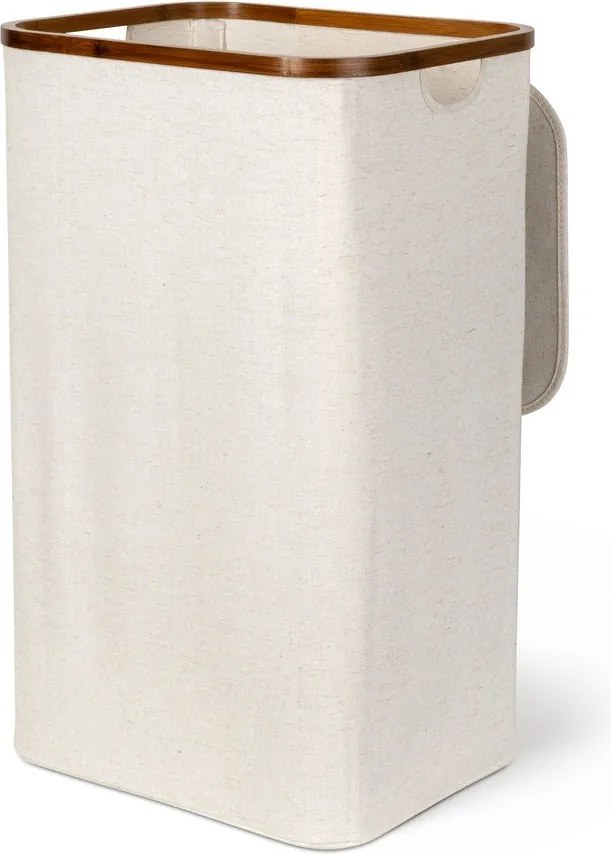 Kremowy tekstylny kosz na pranie Bamboo/Linen – Bigso