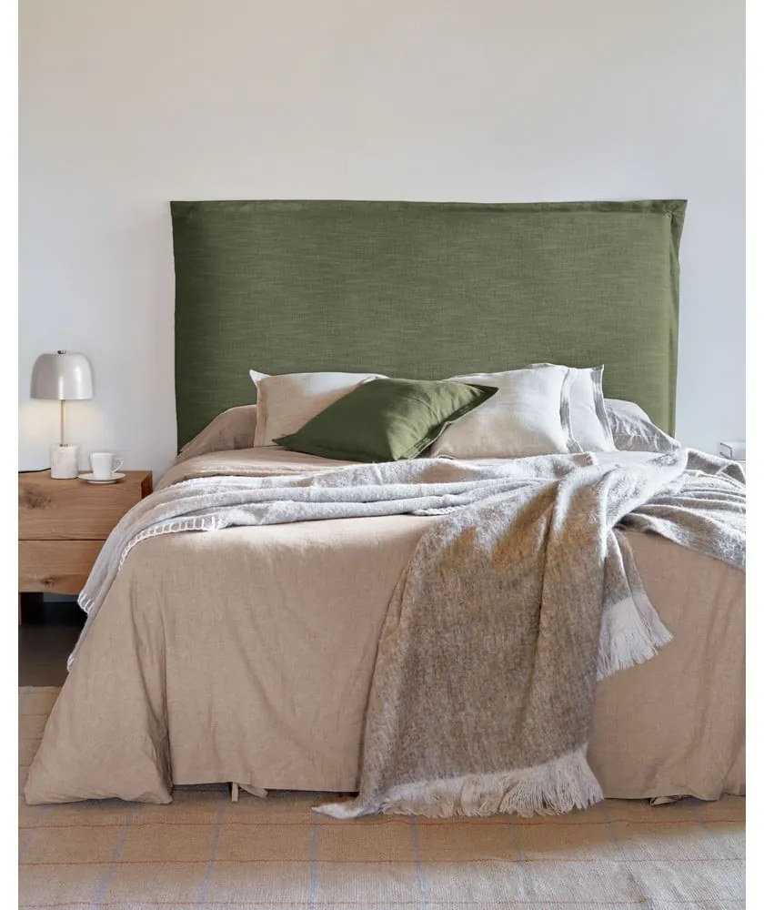 Zielony tapicerowany zagłówek 166x106 cm Tanit – Kave Home