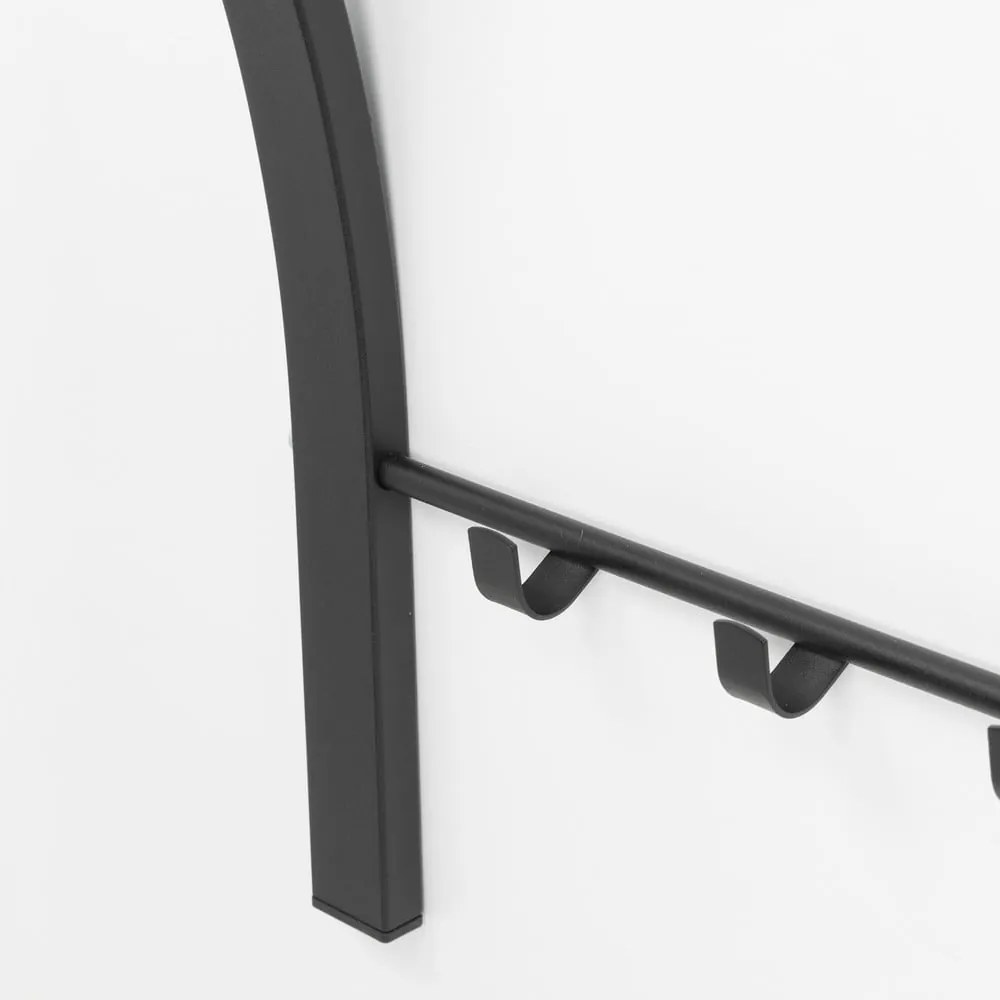 Czarny metalowy wieszak ścienny z półką Carve – Spinder Design