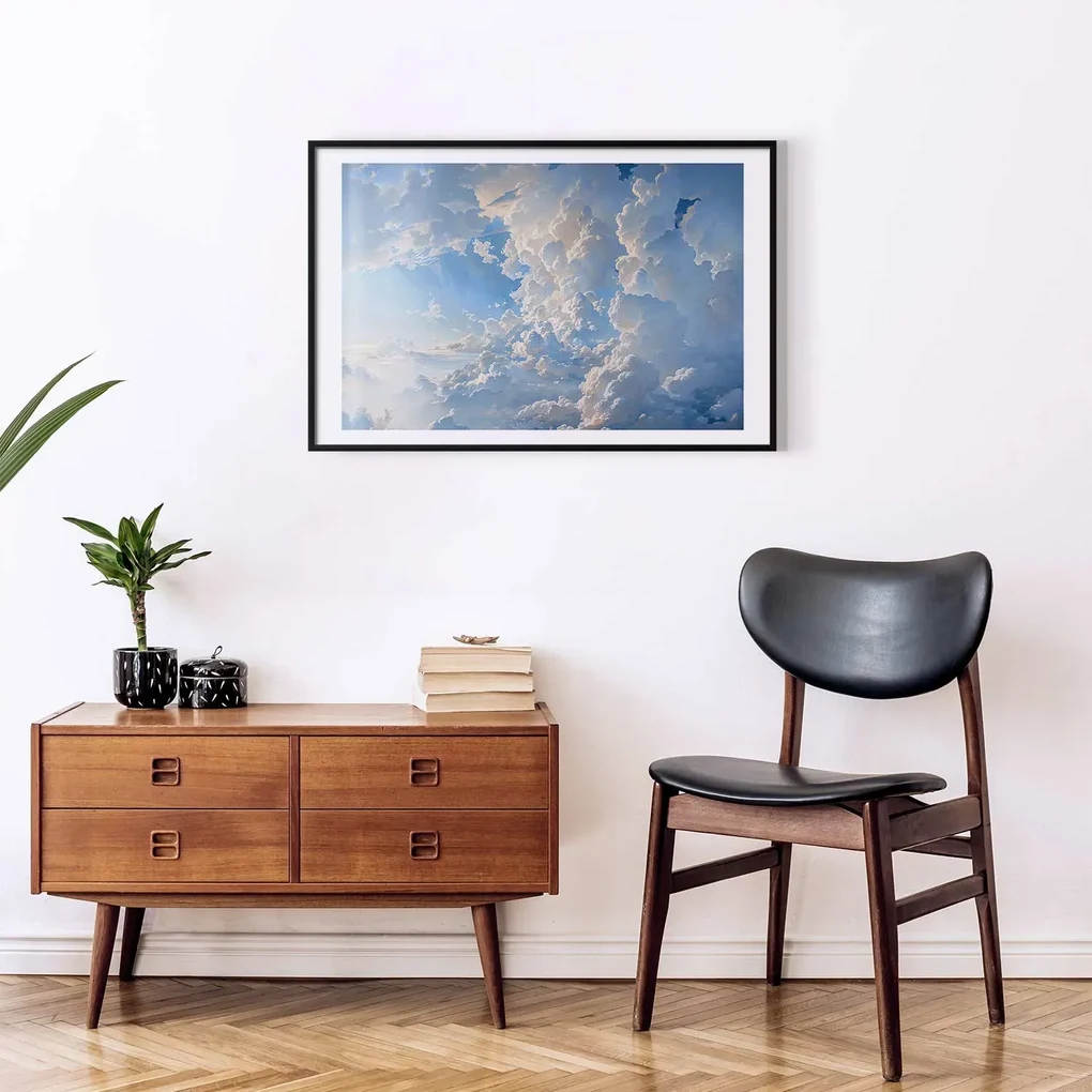 Plakat Obrazy na niebie 42x29,7 cm z ramą czarną z marginesem ARTGEIST B