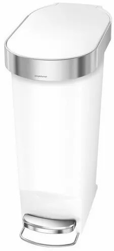 Simplehuman Wąski kosz pedałowy 40 l, biały