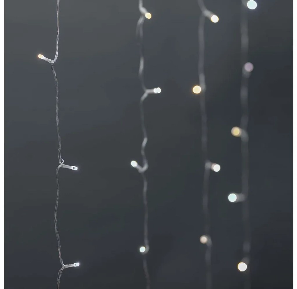 Nedis WIFILXC02W200 - Kurtyna świetlna LED bożonarodzeniowa 200 diod LED / 11 trybów 6 m IP65 Wi-Fi Tuya