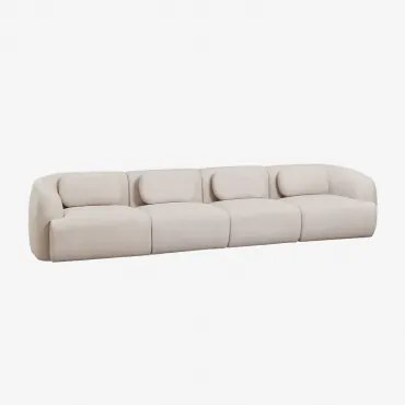 4-częściowa Modułowa Sofa Z Tkaniny Chenille Coquette Kremowo-beżowy Szenil - Sklum
