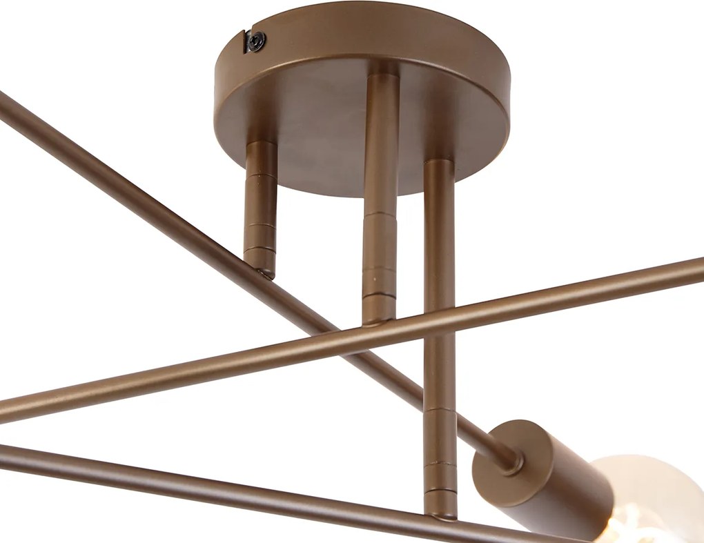 Inteligentna lampa sufitowa ciemny brąz 6-punktowa z 6 żarówkami Wifi G95 - Sydney