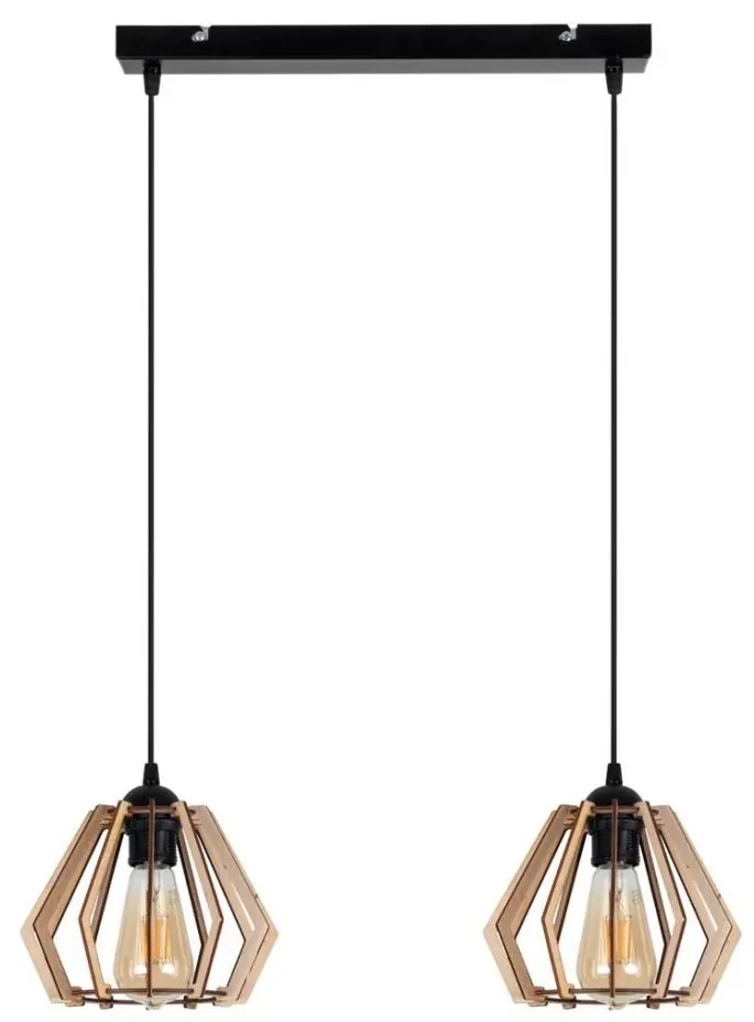 Żyrandol na lince BERGO 2xE27/60W/230V czarny