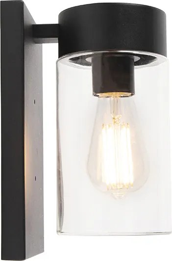 Nowoczesna lampa ścienna zewnętrzna ze stali nierdzewnej czarna IP44 - Jarra