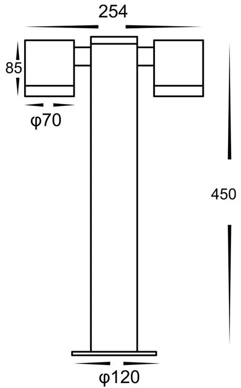 Zewnętrzny słupek oświetleniowy czarny - 4X N012 K5-H53