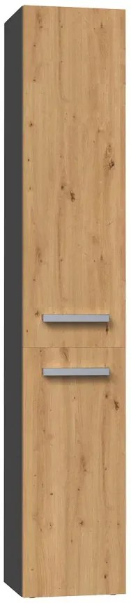 Szafka łazienkowa słupek dąb artisan antracyt H1-F58