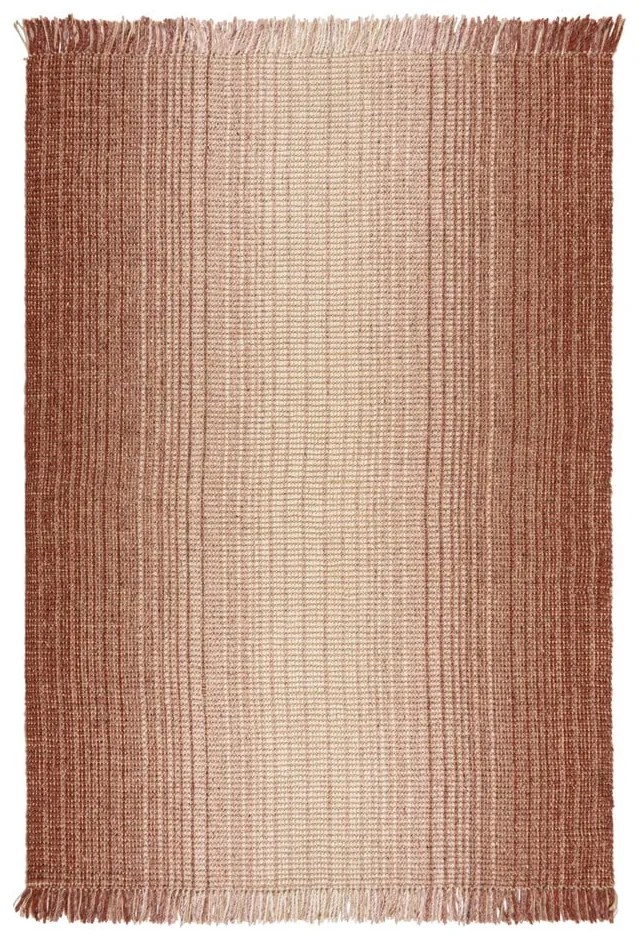 Czerwony dwustronny dywan z mieszanki juty tkany ręcznie 120x170 cm Jute Ombre Red – Flair Rugs