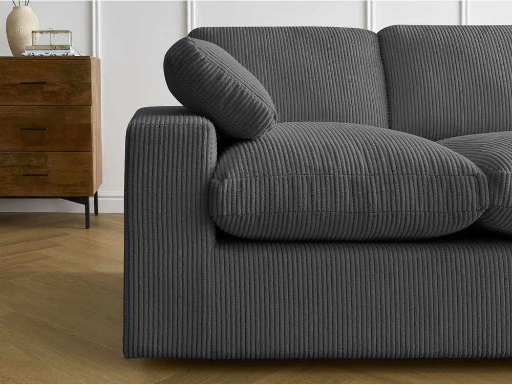 Ciemnoszary sztruksowy narożnik Belair – Bobochic Paris