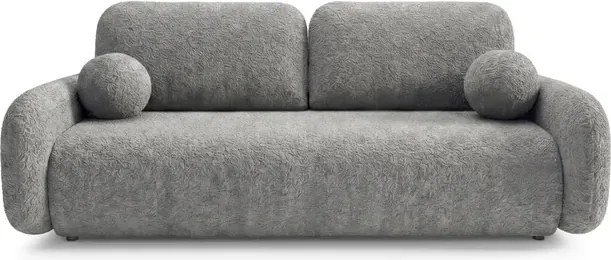 Sofa VIDI Rozkładana Dwuosobowa Ciemnoszara Boucle Japandi