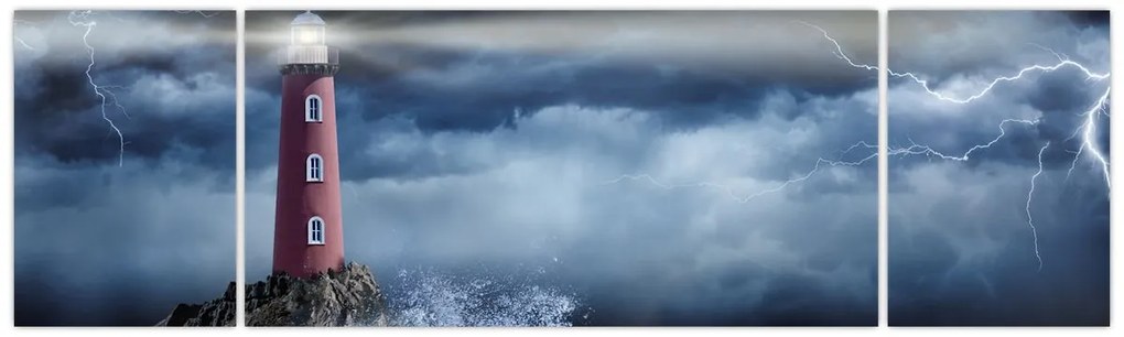 Obraz - Latarnia morska na klifie (170x50 cm)