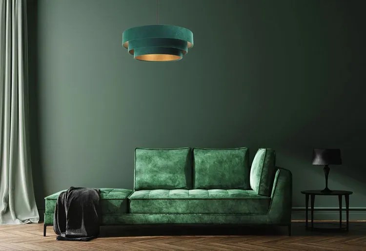 Zielona lampa wisząca glamour nad stół - S441-Bonito