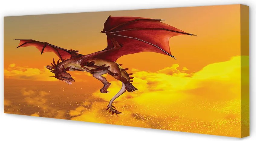 Obraz na płótnie Smok na Niebie z Chmurami