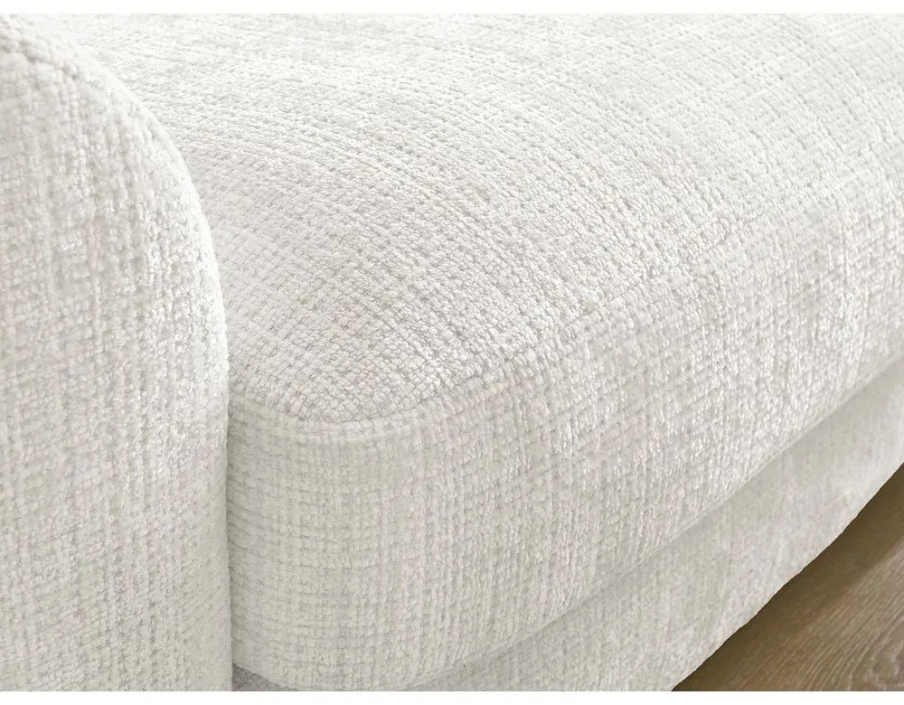 Biały narożnik z tkaniny szenilowej (prawostronny/z szezlongiem) Leonore – Bobochic Paris