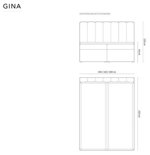 Ciemnoniebieskie łóżko boxspring ze schowkiem 160x200 cm Gina – Milo Casa