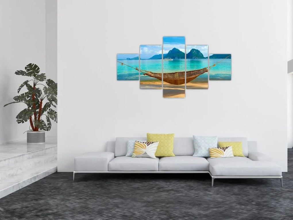 Obraz - Hamak na plaży 3 (125x70 cm)