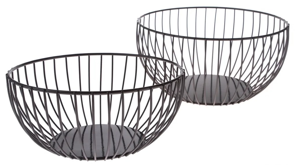 Zestaw metalowych misek, 2 szt., czarny