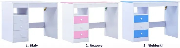 Niebiesko-białe biurko z uchylnym blatem do rysowania dziecięce K7-E65