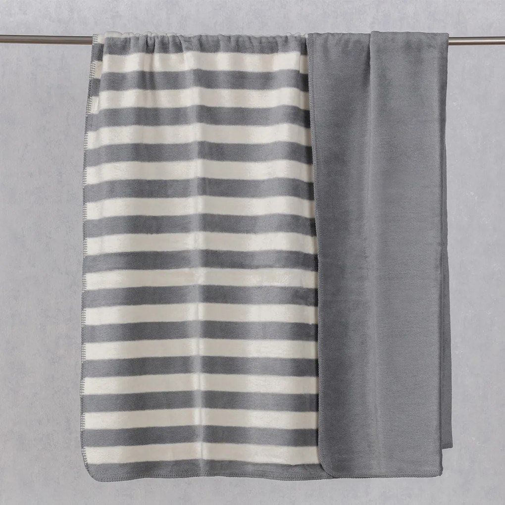 Koc Cosy Home 150x200cm Gray Stripes