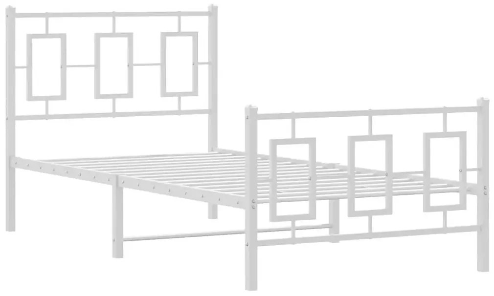 Białe metalowe łózko pojedyncze 90x200 cm Nolia 3X