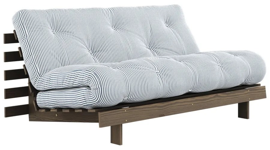 Biała/jasnoniebieska rozkładana sofa 160 cm Roots - Karup Design