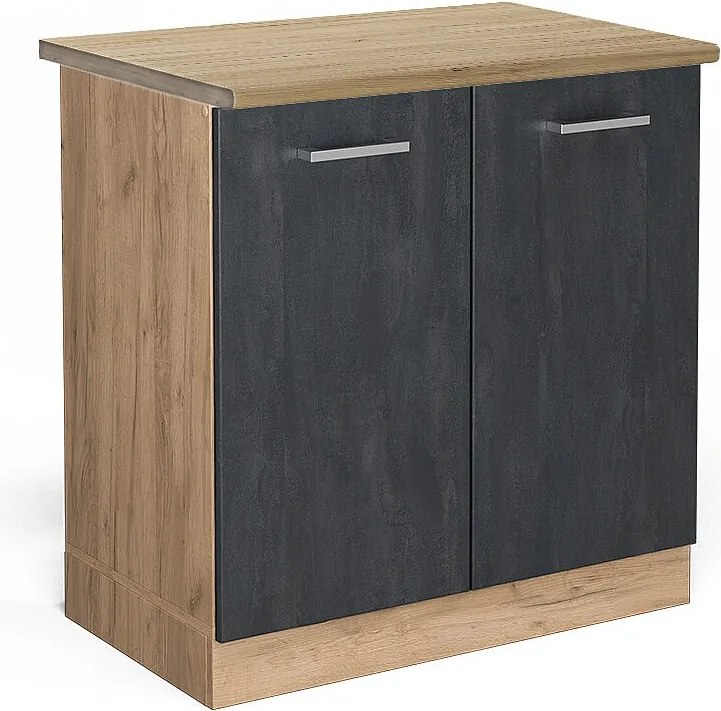 Szafka pod zlew czarny beton 80x60x81.6 r-line