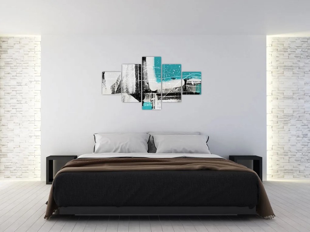Obraz - Turkusowa abstrakcja (125x70 cm)