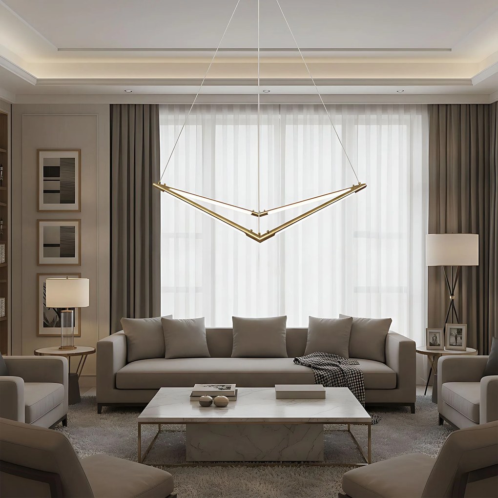 Lampa wisząca LED APP1776-CP Złota Szczotkowana