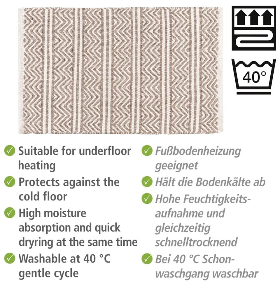 Beżowy tekstylny dywanik łazienkowy 50x80 cm Shaki – Wenko