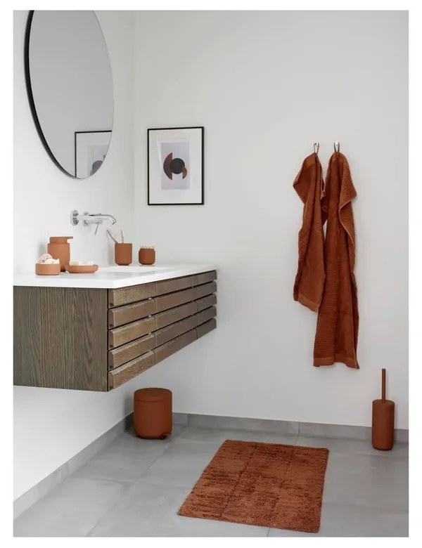 Pomarańczowobrązowy bawełniany ręcznik 50x70 cm Terracotta – Zone