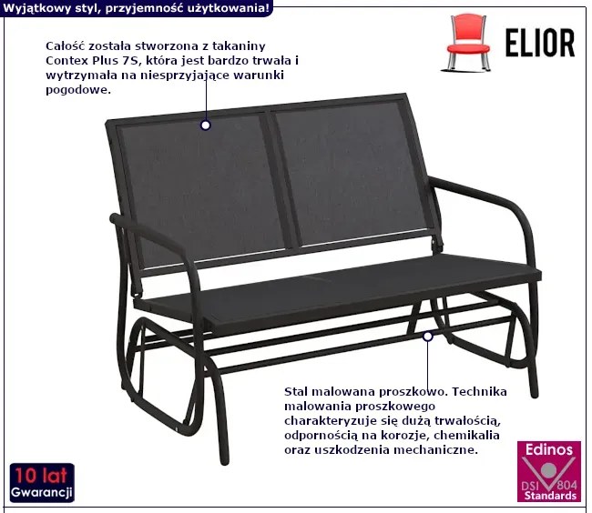 Czarna huśtawka ogrodowa W9-E35