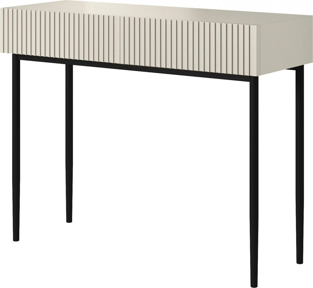 Toaletka Nicole z czarnym lustrem 60 cm - kaszmir / czarne nóżki