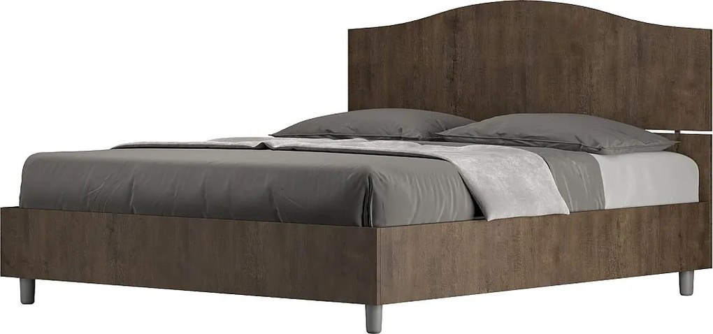 Łóżko wyposażone w stelaż z listwami 160x200 Orzech Dores