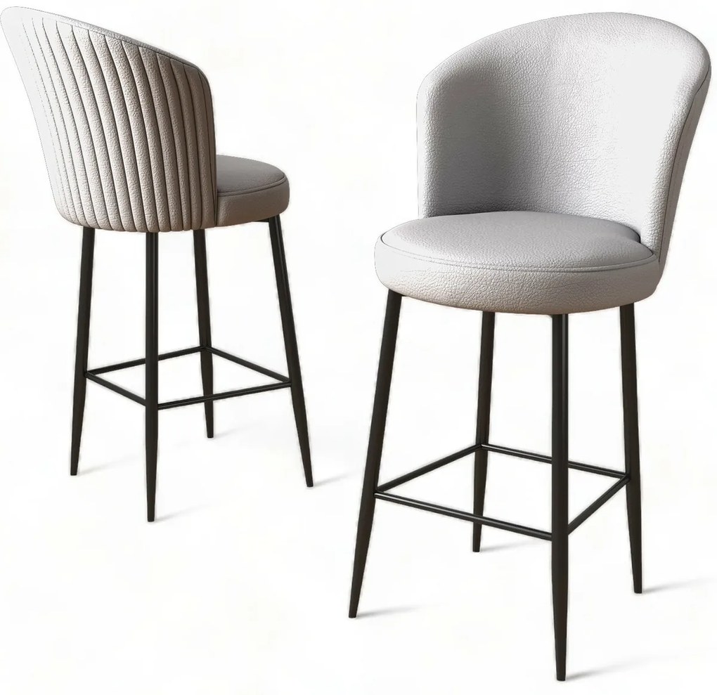 Zestaw krzeseł barowych Uras Grey and Black, 6szt., 6 szt.