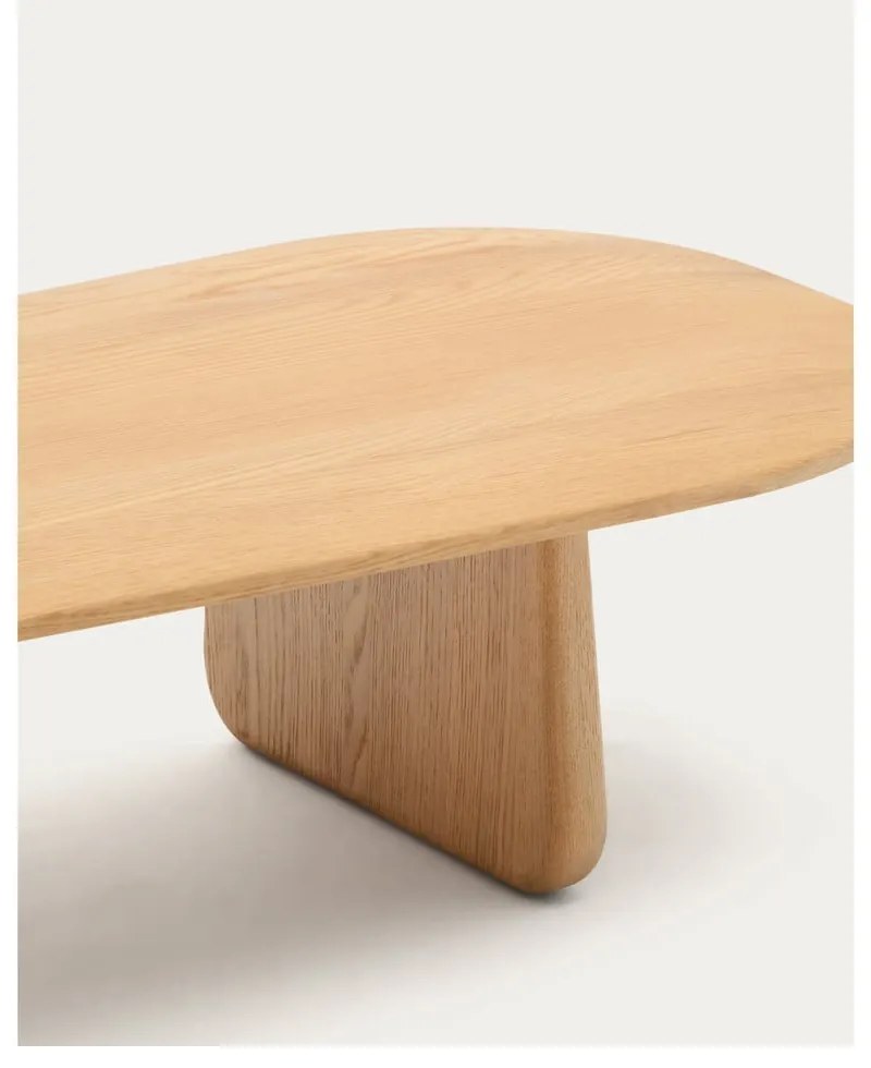 Stolik z litego drewna dębowego w naturalnym kolorze 64x146 cm Pirita – Kave Home