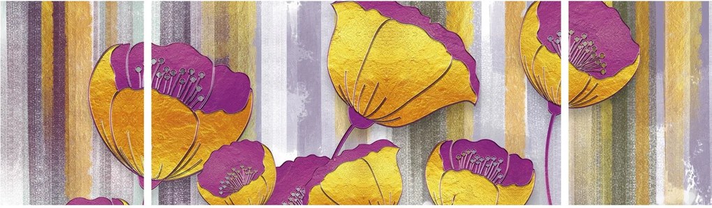Obraz - Ilustracja kwiatów (170x50 cm)