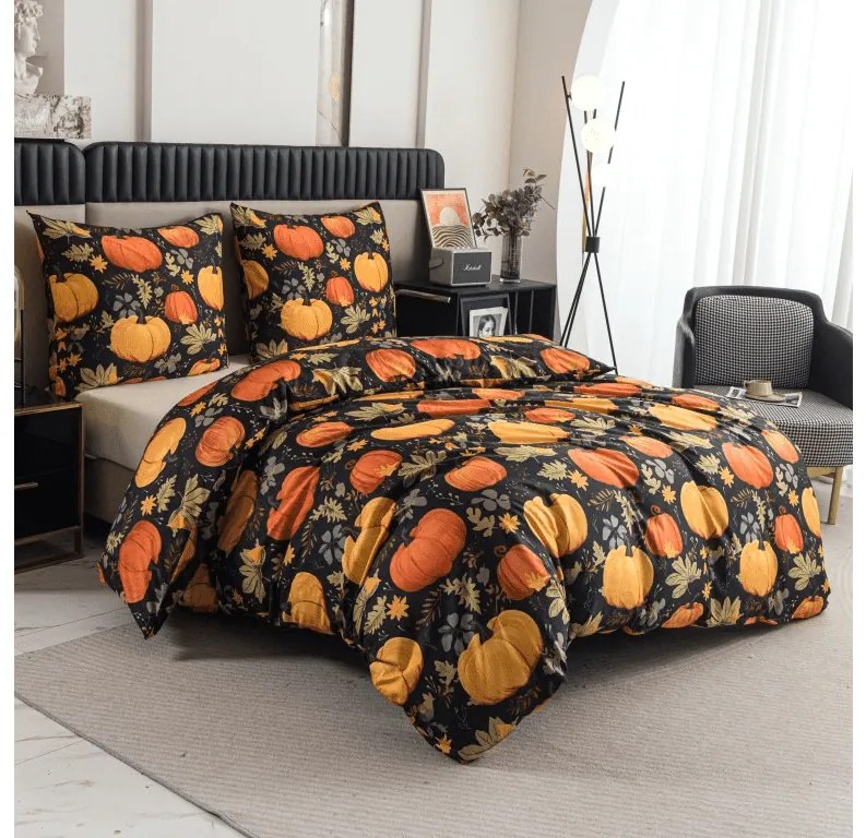 PrzytulneMieszkanie.pl PrzytulneMieszkanie.pl Pościel z mikrofibry ORANGE PUMPKINS kolorowy Rozmiar pościeli: 70 x 90 cm | 140 x 220 cm