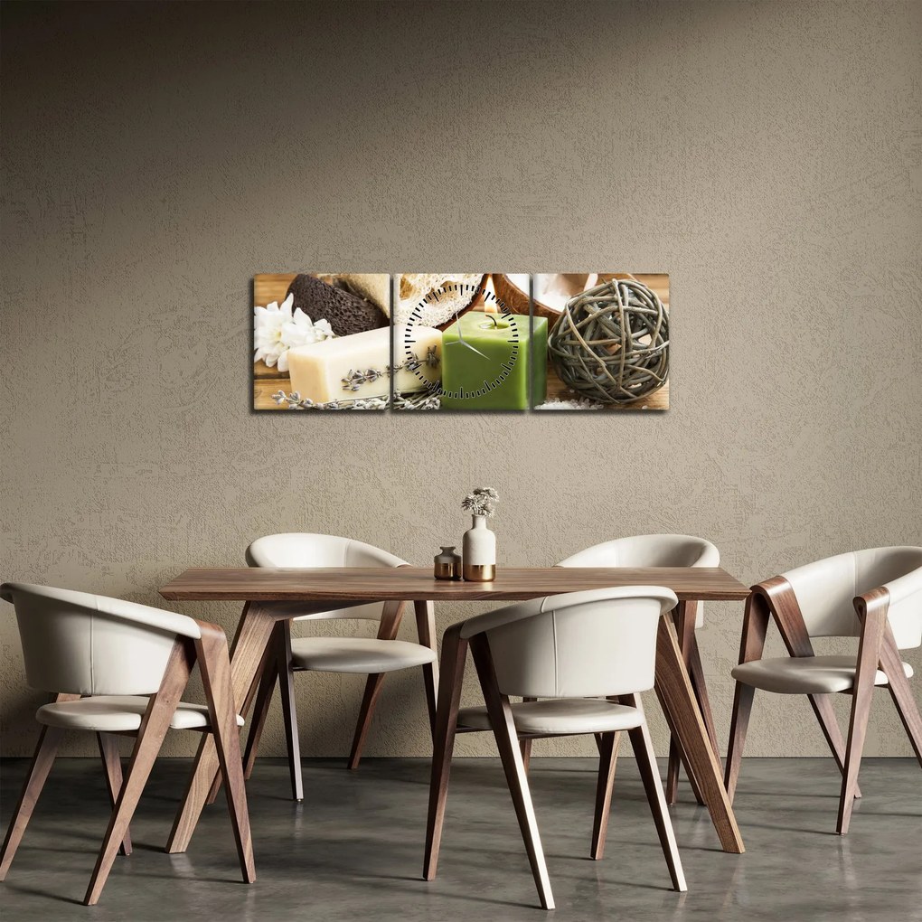 Obraz - Chwila relaksu (z zegarem) (90x30 cm)