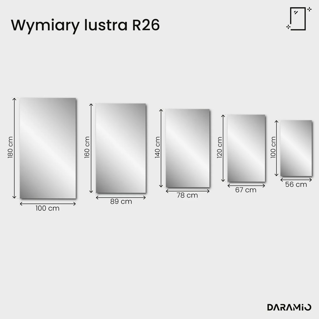 Prostokątne lustro fazowane Pure R26