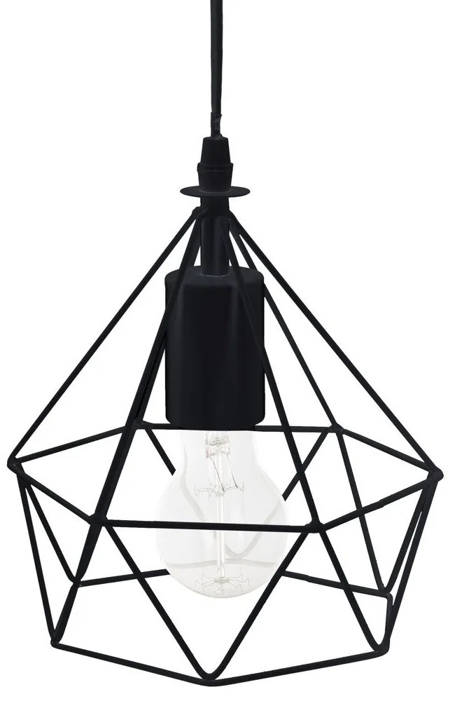 Lampa sufitowa modna wisząca z ażurowym kloszem z metalu idealna do loftów.
