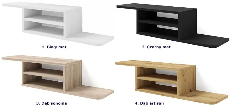 Biała Półka Ścienna Pod Tv H0-W40