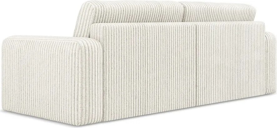 Kremowa sztruksowa rozkładana sofa ze schowkiem 252 cm Kona – Makamii
