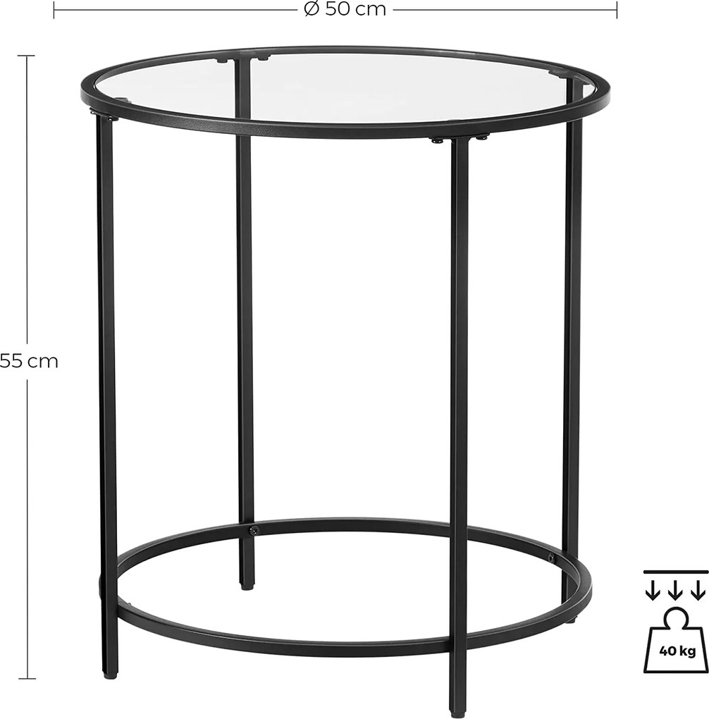 Szklany stolik pomocniczy loft Comiso 020