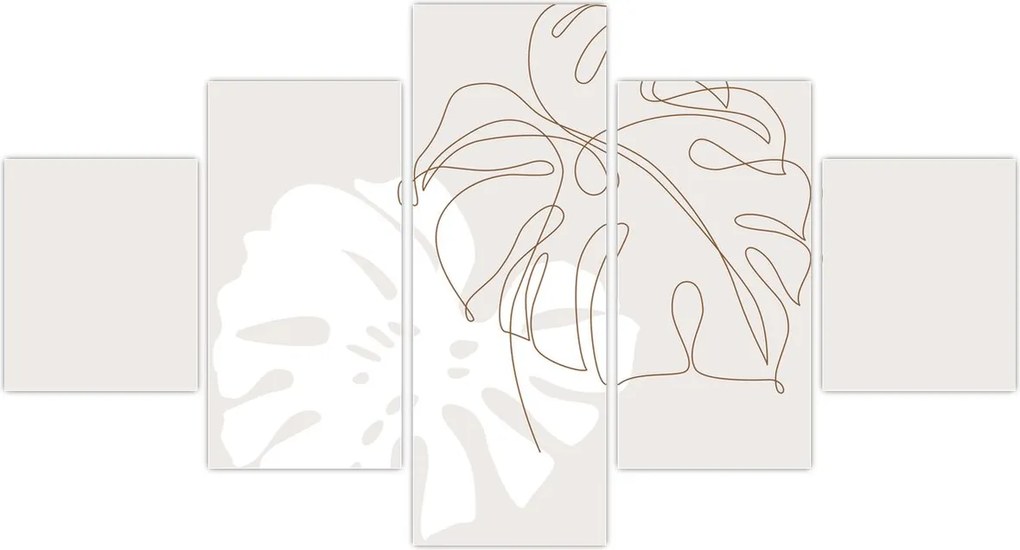 Obraz - Line art monstera N⁰2 (125x70 cm)
