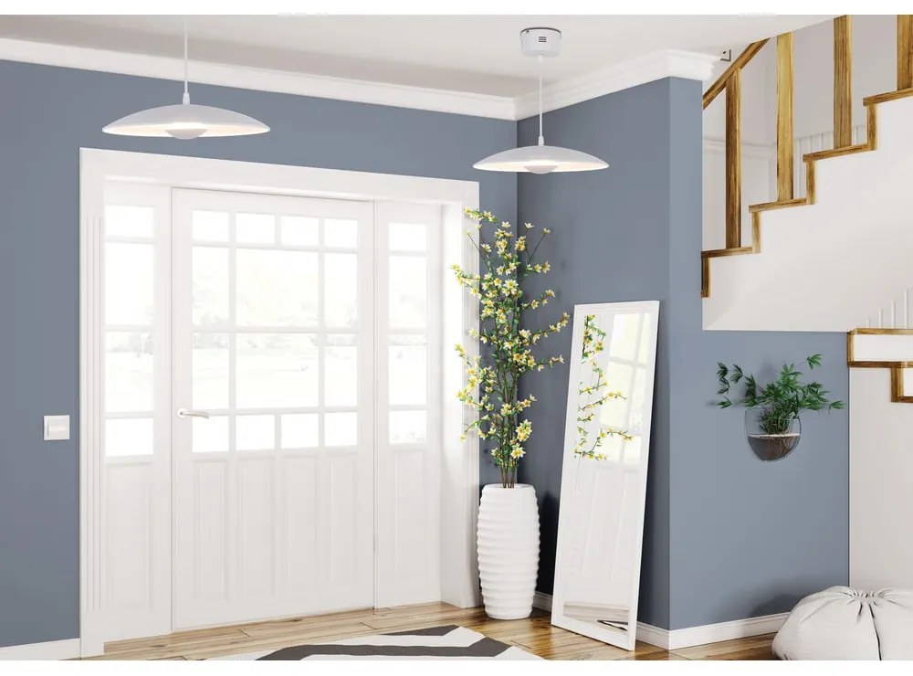 Biała lampa wisząca LED z metalowym kloszem Lund – Candellux Lighting