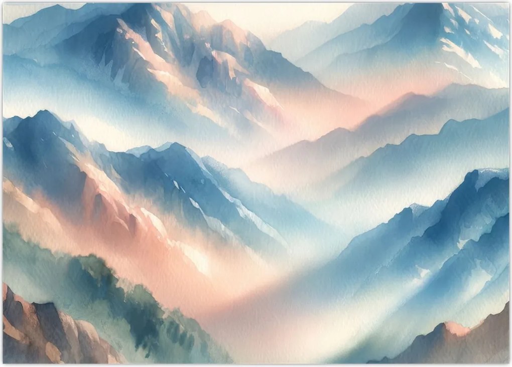 Obraz - Akwarelowe góry (70x50 cm)