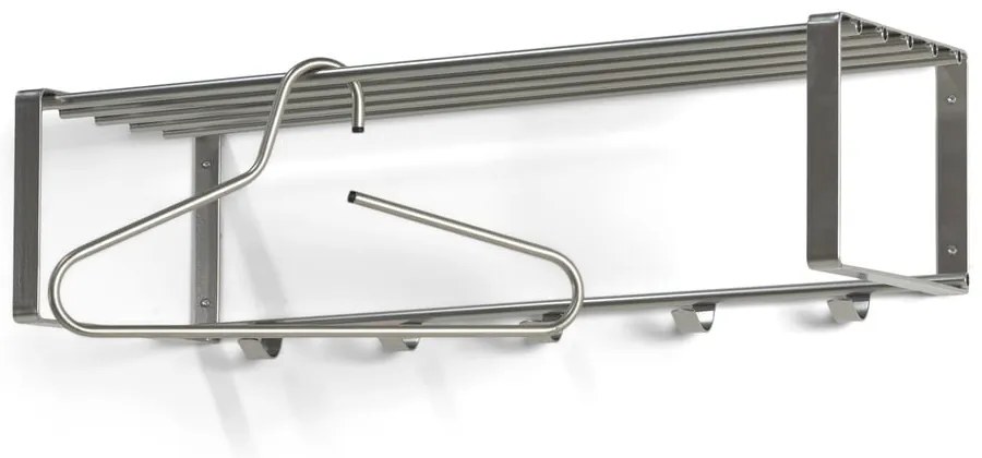 Metalowy wieszak ścienny w kolorze srebra z półką 70 cm Rex – Spinder Design
